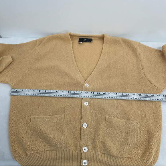 Peruvian connection Men’s XL Cardigan 100% Alpaca Buttons Front Yellow - Picture 5 of 8